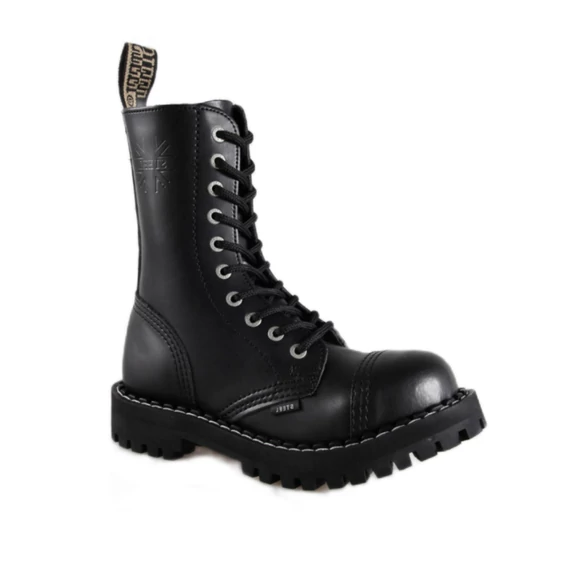 Steel bakancs 10 lyukú Fekete